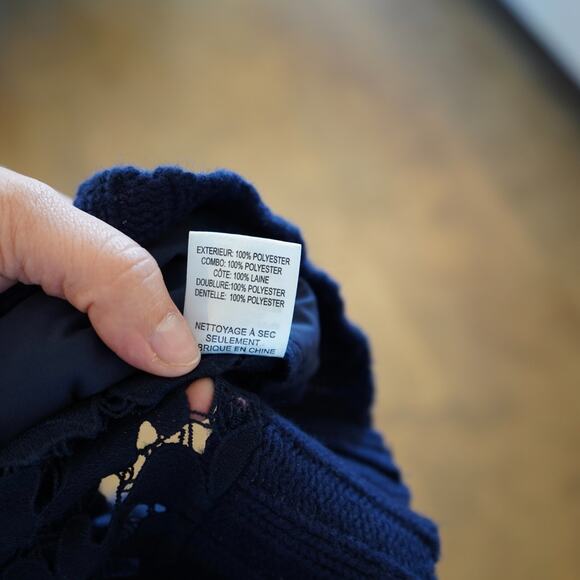 SEA New York‎ The Abby Lace Puff Sleeve Top / Navy XS - Picture 5 of 10